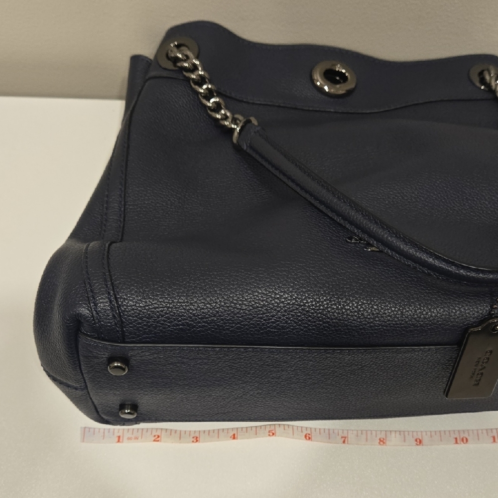 Coach Midnight Blue Leather Shoulder Bag - Picture 14 of 16